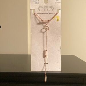 Time and Tru Pink Rose Quartz Necklace